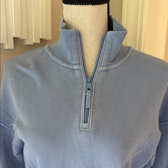 Offline by Aerie Women's Blue Quarter Zip Throwback Corset Cropped Sweatshirt S - Picture 2 of 6